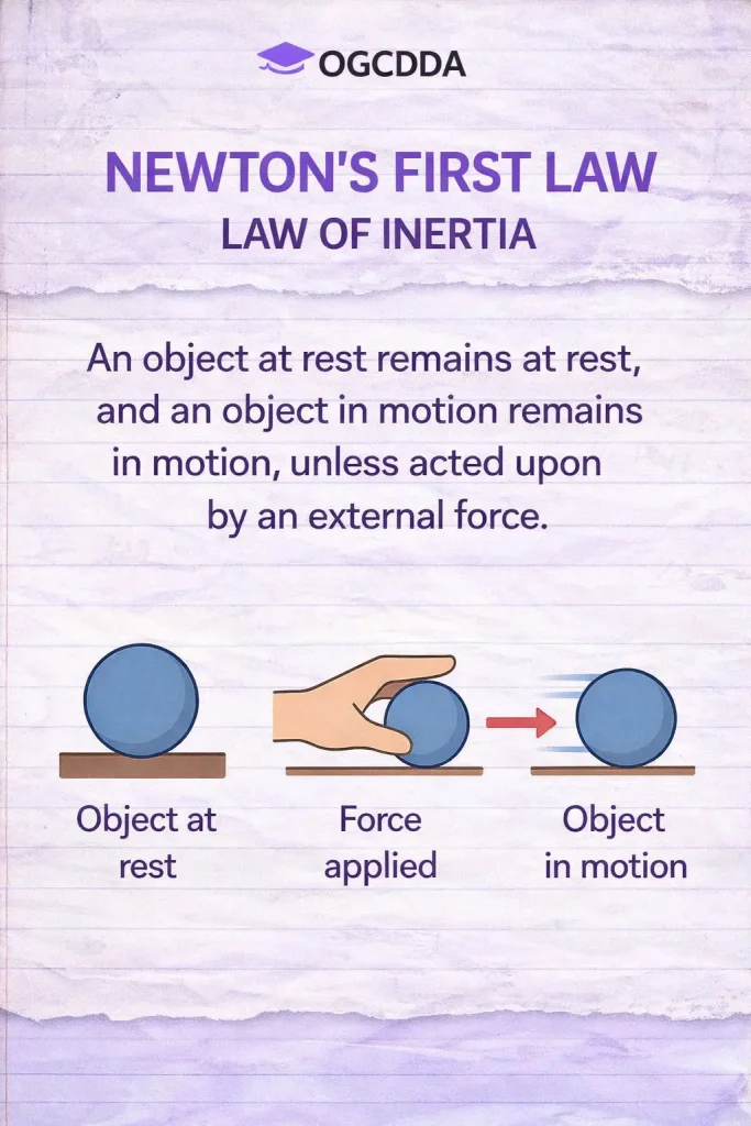 Law of Motion NEWTONS FIRST LAW